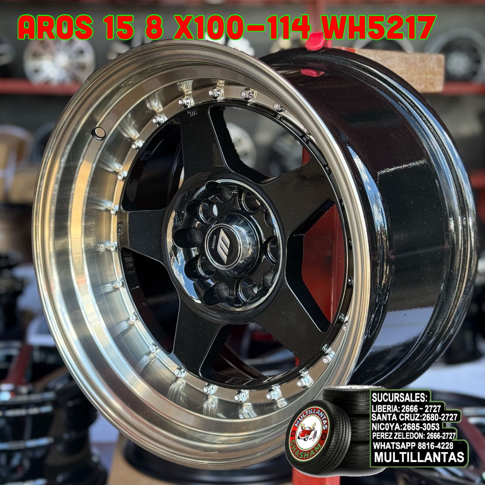 AROS # 15X8.25 8X100-114 ET0 BML-BR 5217