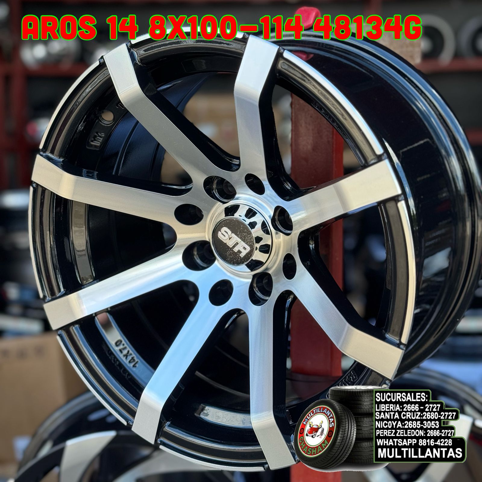 AROS # 14X7 4X100-114 ET0 MB 48143G