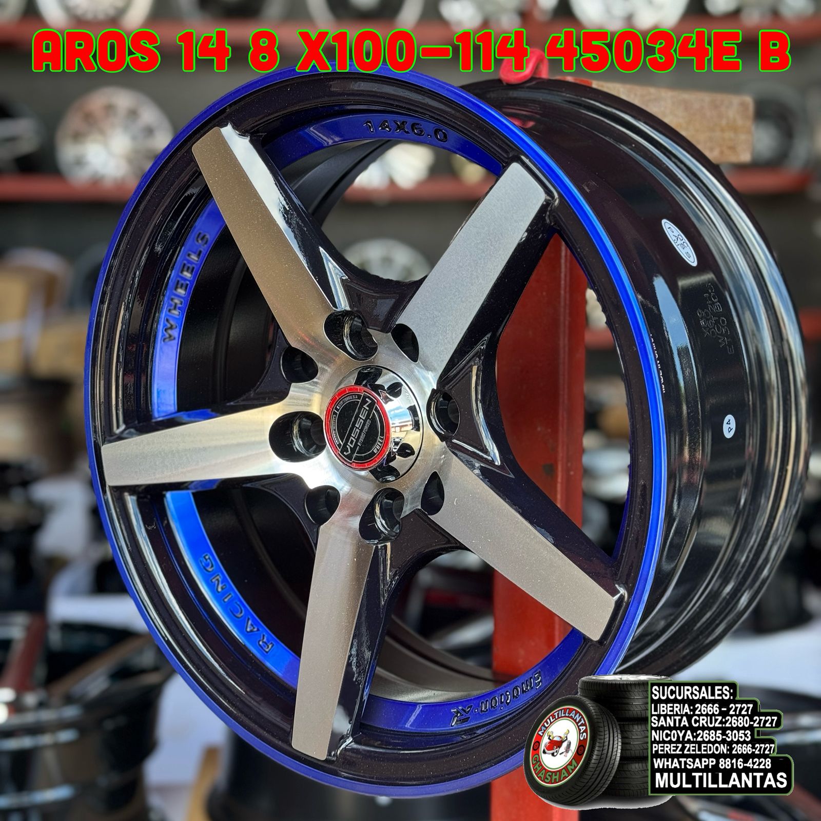 AROS # 14X6 4X100-114 ET30 BM-BL 45034E